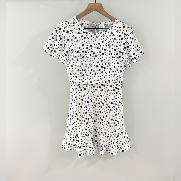 Princess Polly Nate Floral Mini Dress White Blue Size 6 - Picture 5 of 9